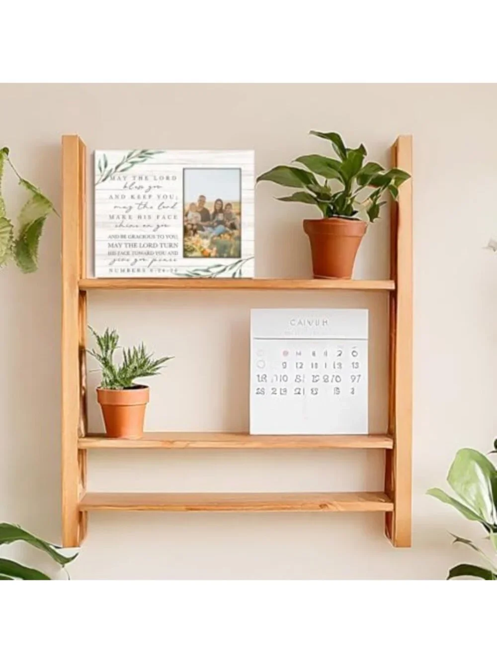 Christian Wood Photo Frame 4x6 - Blessing Gift for Wall/Tabletop Display